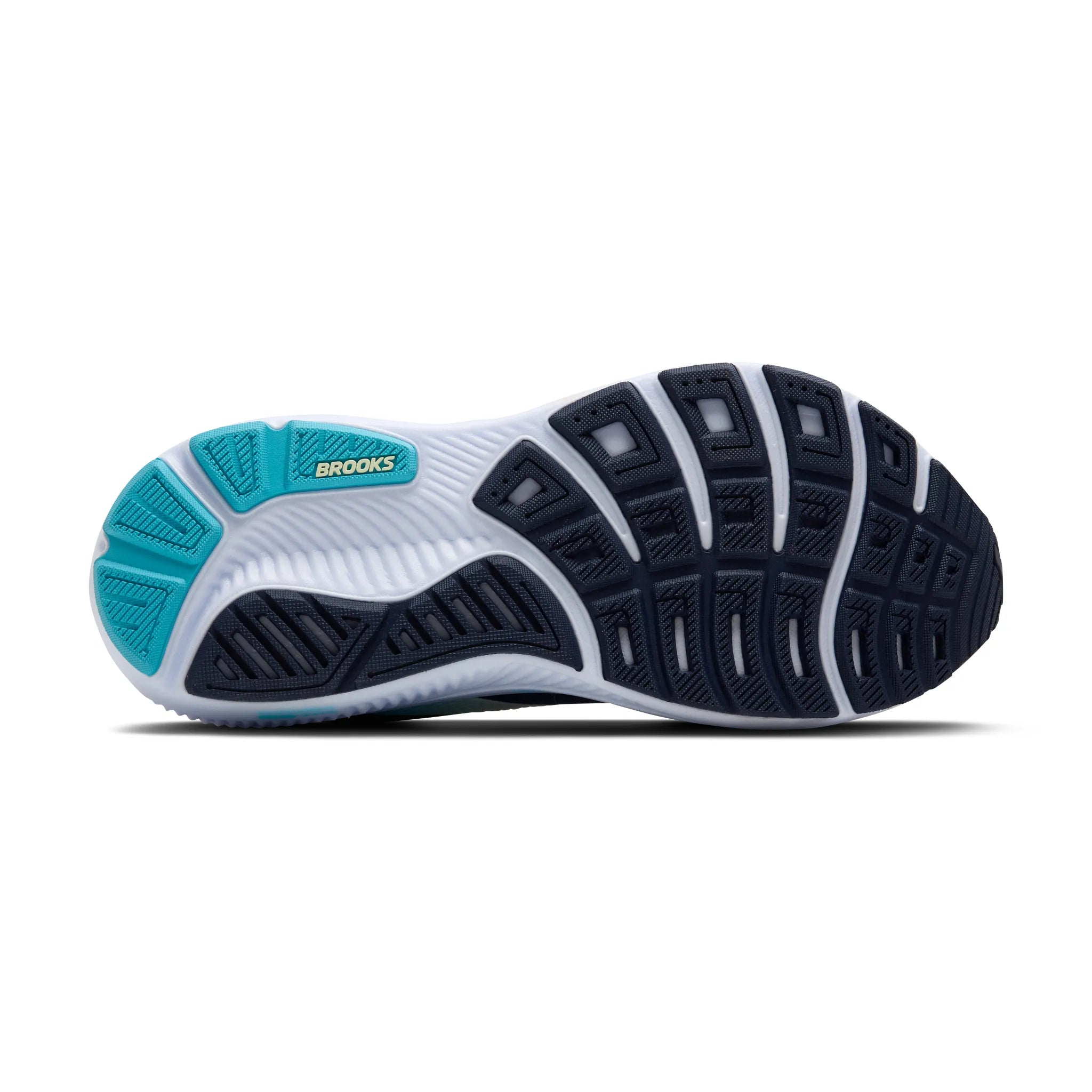 Women's Brooks Ghost 17 Road Running Shoe in Navy/Green/Turquoise