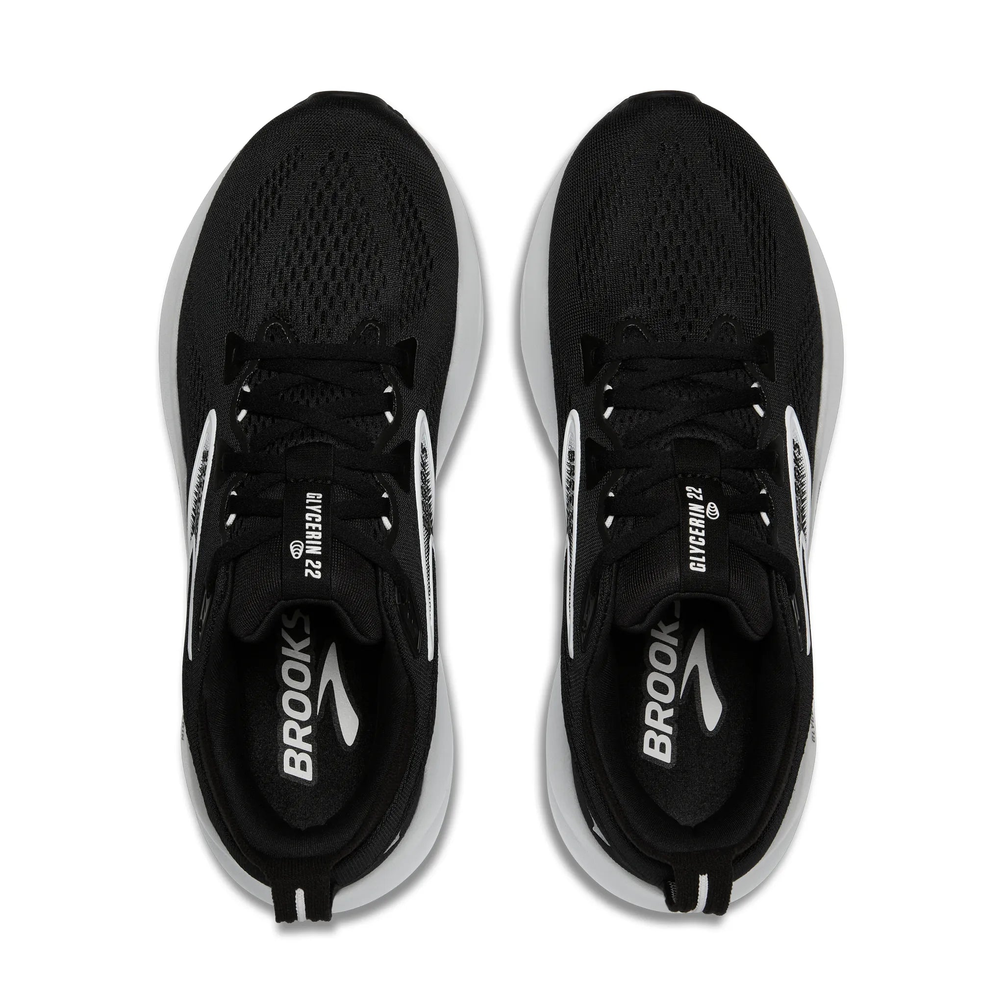 Women's Brooks Glycerin 22 Road Running Shoe in Black/Grey/White