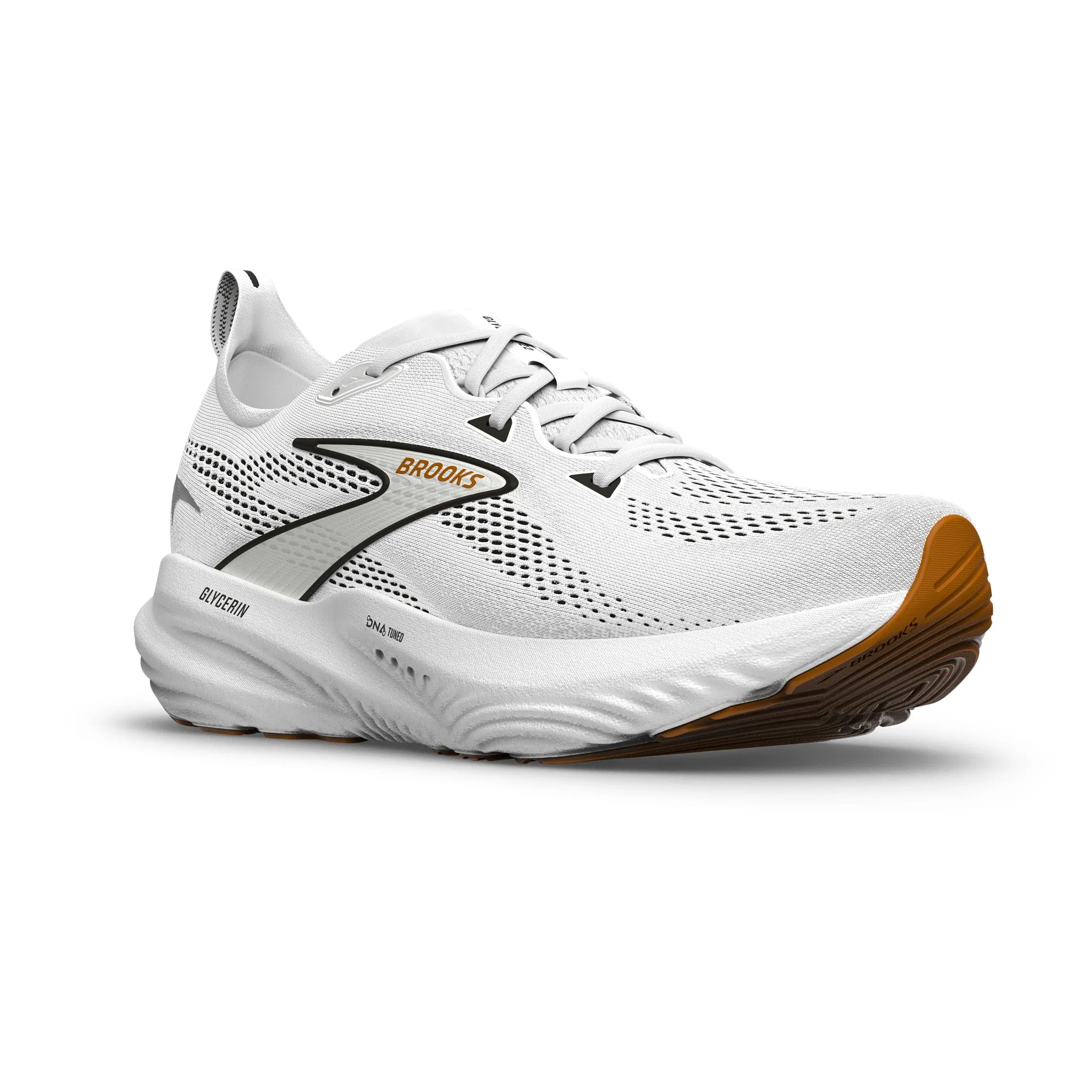 Women's Brooks Glycerin 22 Road Running Shoe in White/Grey/Black