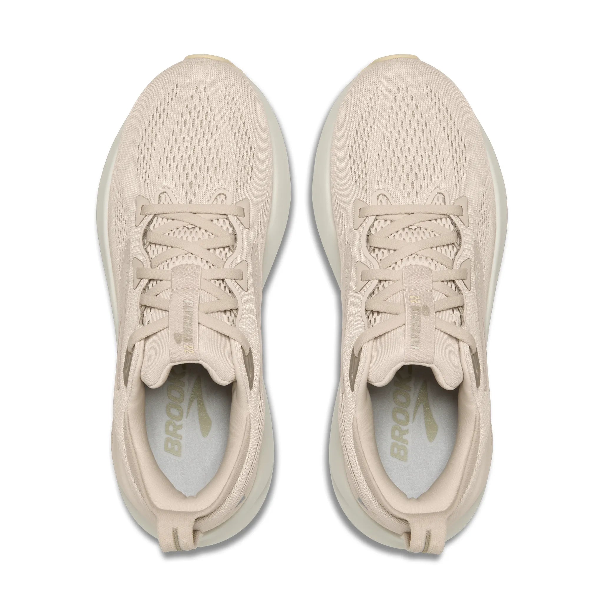 Women's Brooks Glycerin 22 Road Running Shoe in Almond Peach/London Fog/Almond