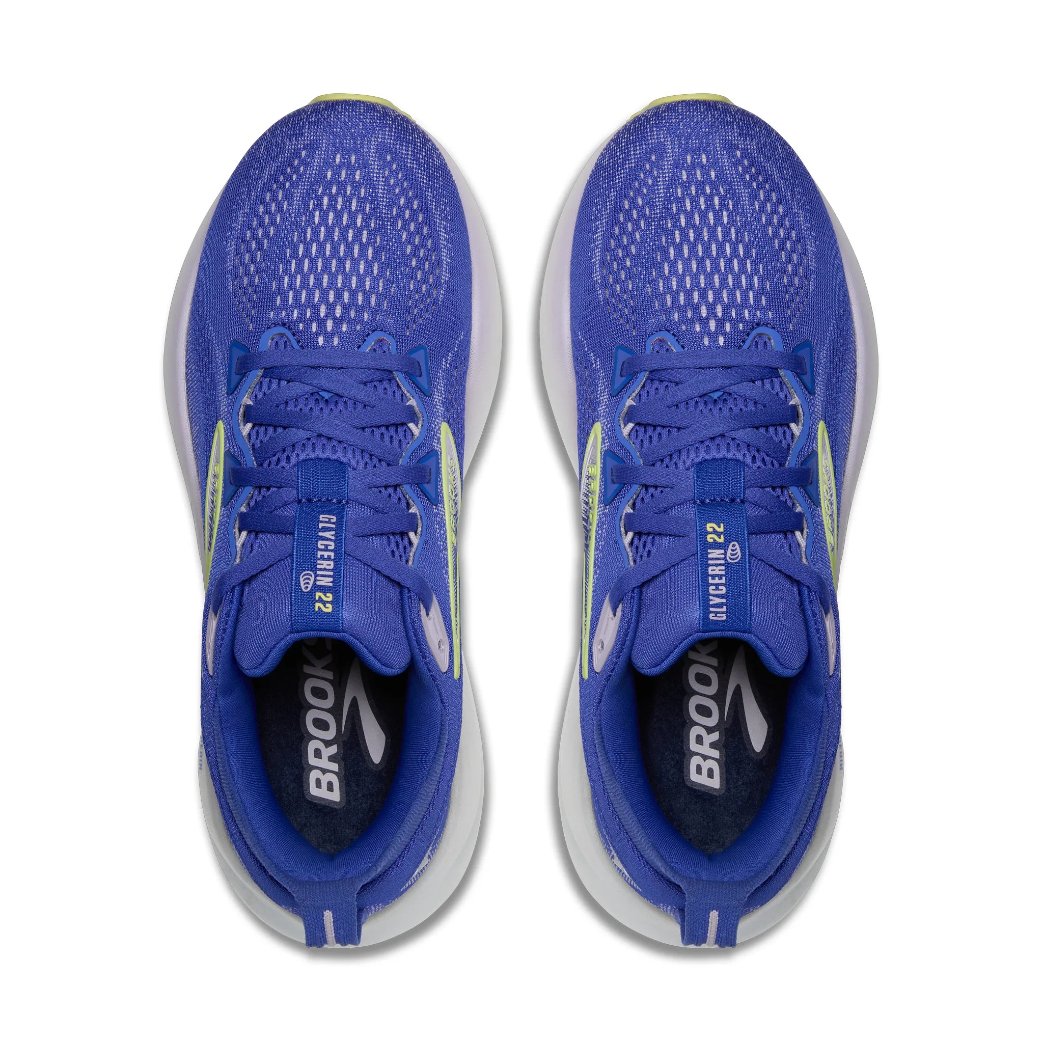 Women's Brooks Glycerin 22 Road Running Shoe in Amparo Blue/Hyper Iris/Yellow