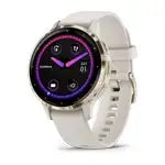 Garmin Venu® 3S Smartwatch, Soft Gold Stainless Steel Bezel with Ivory Case and Silicone Band