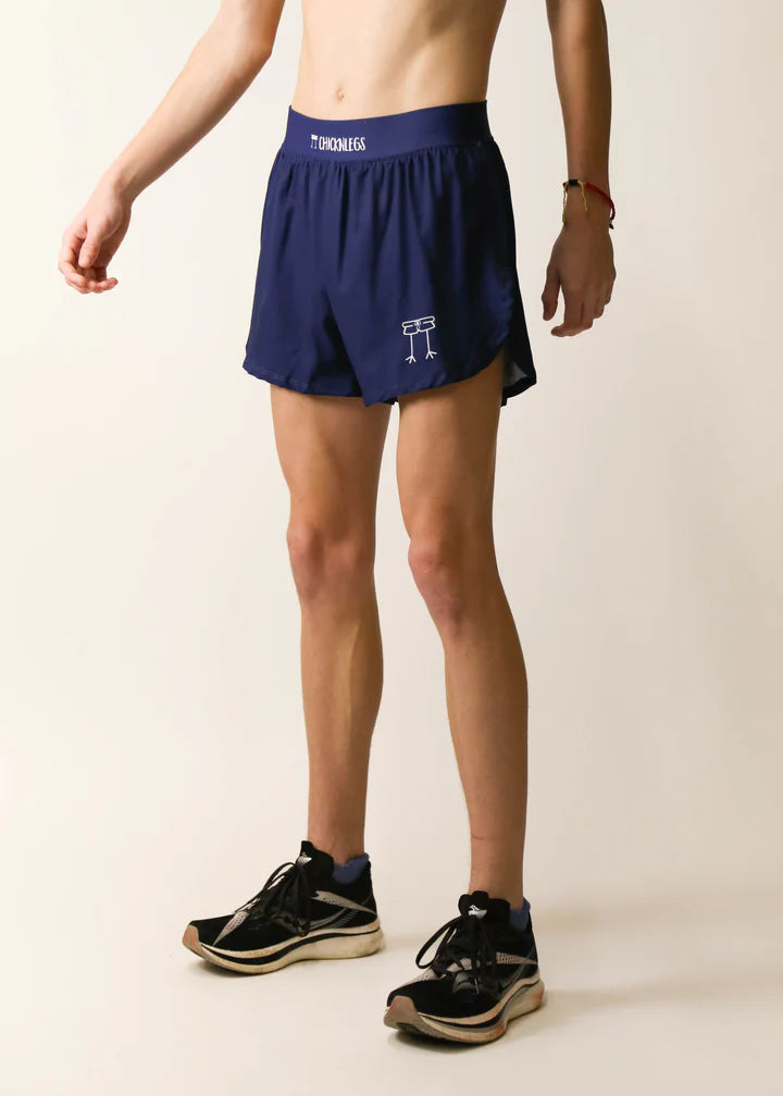 ChicknLegs Men's 4" Half Split Shorts in Navy Blue