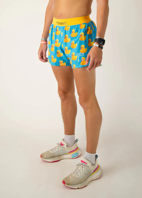 ChicknLegs Men's 4" Half Split Shorts in Rubber Ducky