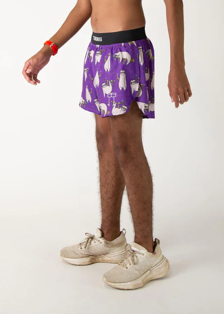 ChicknLegs Men's 4" Half Split Shorts in Sloth Pattern