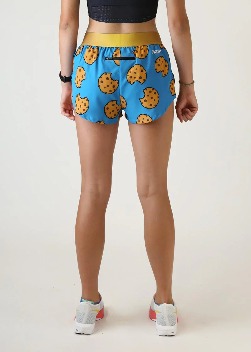 ChicknLegs Women's 1.5" Split Shorts in Chocolate Chip Cookies