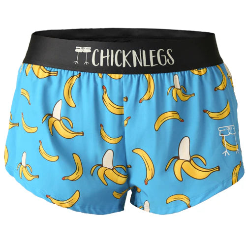 ChicknLegs Women's 1.5" Split Shorts in Blue Bananas