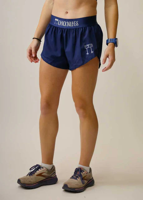 ChicknLegs Women's 1.5" Split Shorts in Navy Blue