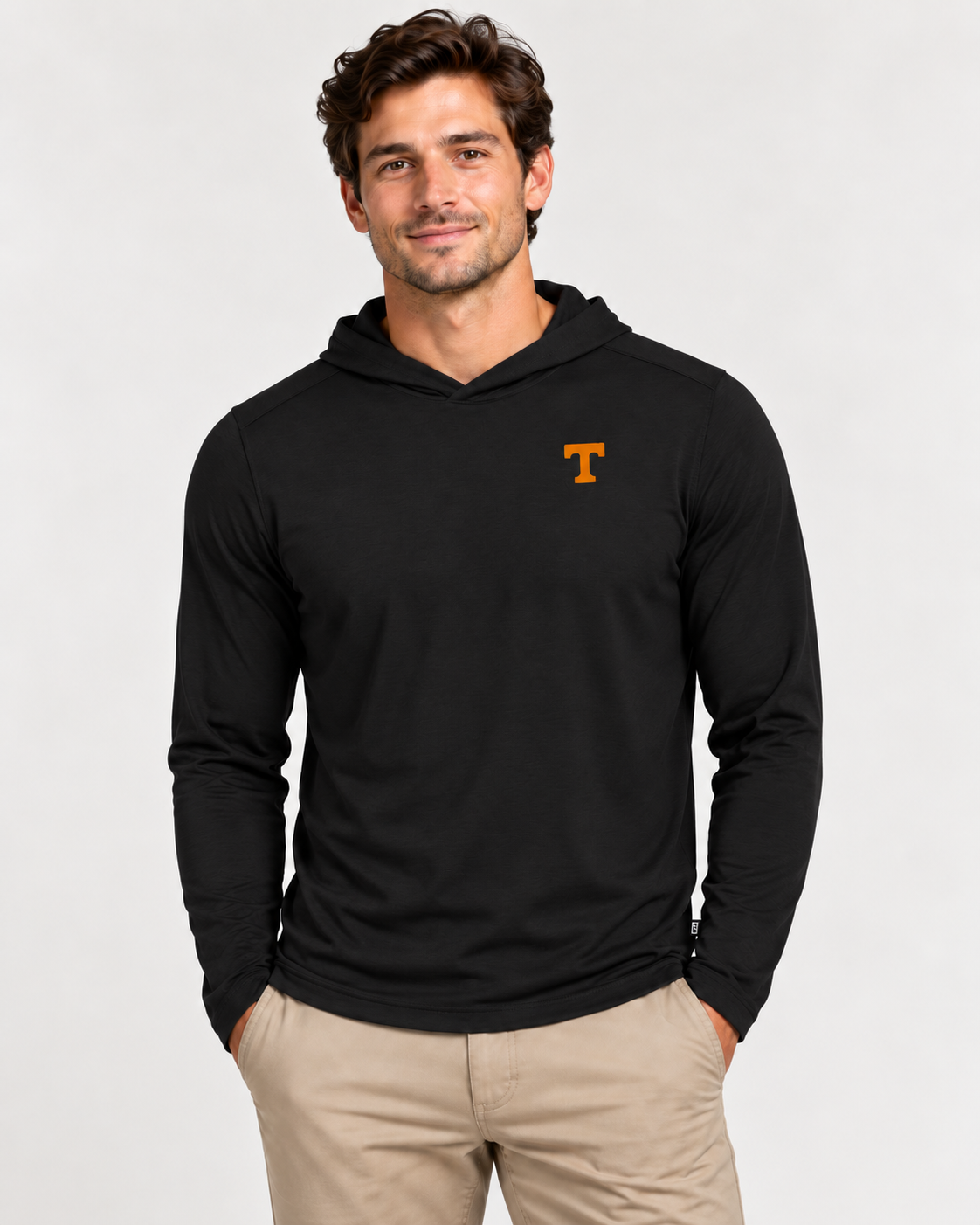 Tennessee Volunteers Cutter & Buck Coastline Epic Comfort Eco Recycled Long Sleeve Hoodie T-Shirt in Black