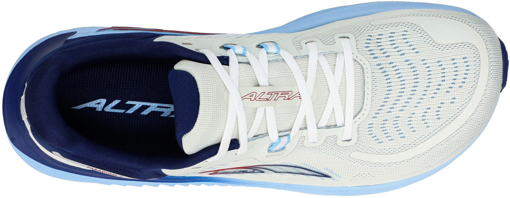 Women's Altra Paradigm 7 Road Running Shoe in White Blue