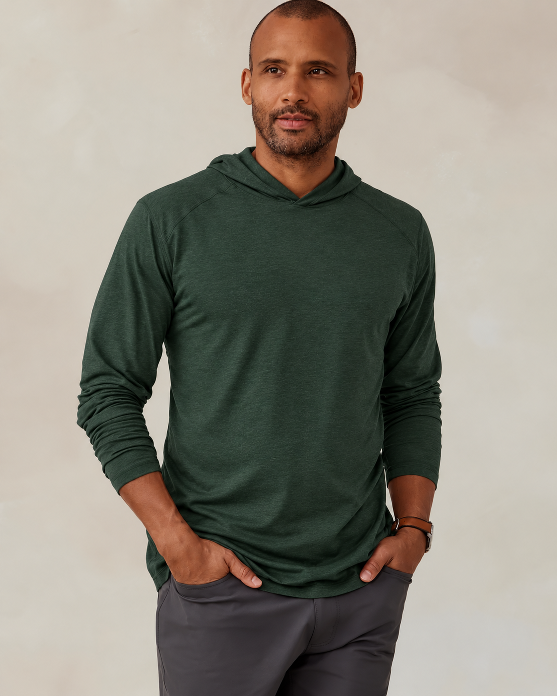 Tasc Carrollton Hoodie in Green Charcoal Heather
