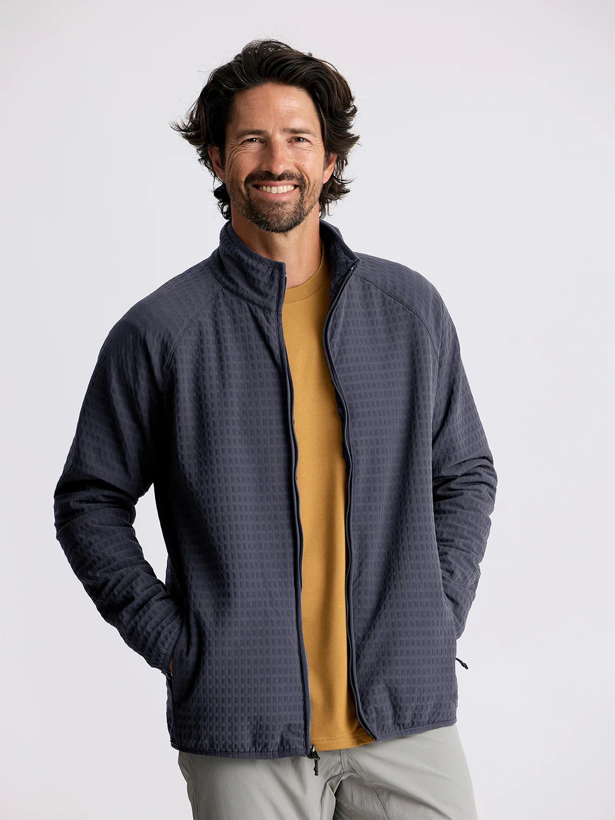 Free Fly Men's Gridback Fleece Jacket in Black