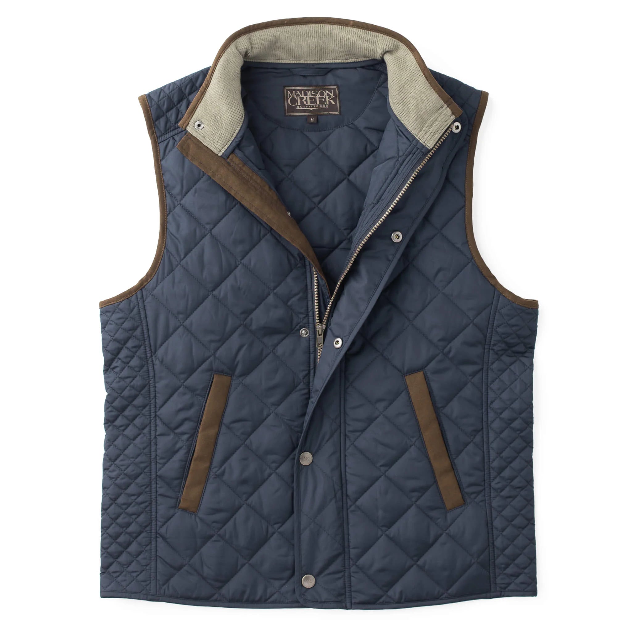 Madison Creek Greenville Diamond Quilted Nylon Vest in Navy