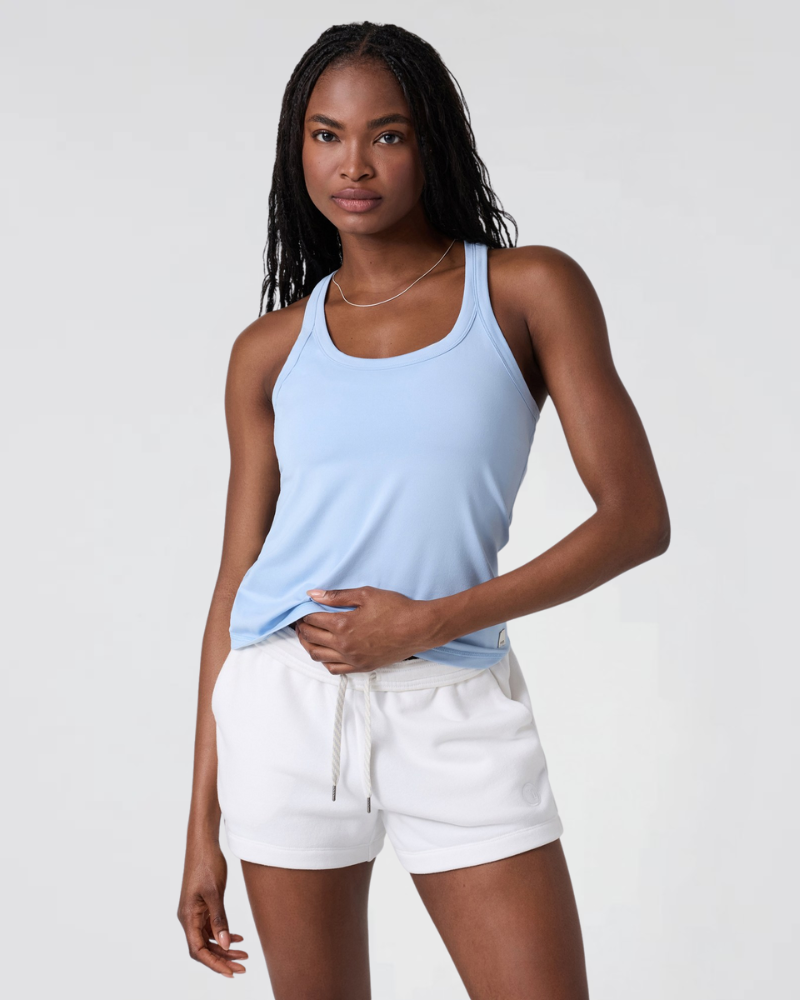 vuori Women's Lux Racerback Tank in Surf