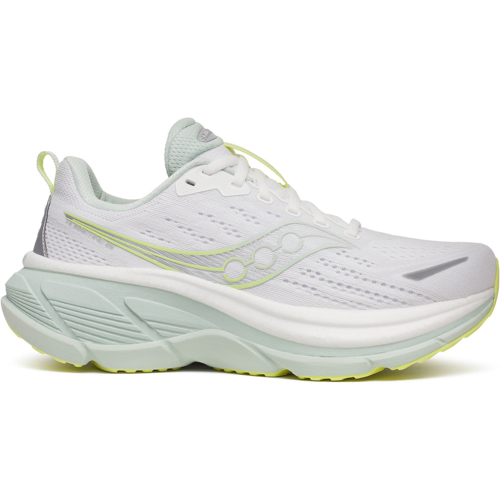 Women's Saucony Hurricane 25 Running Shoe in White | Mist