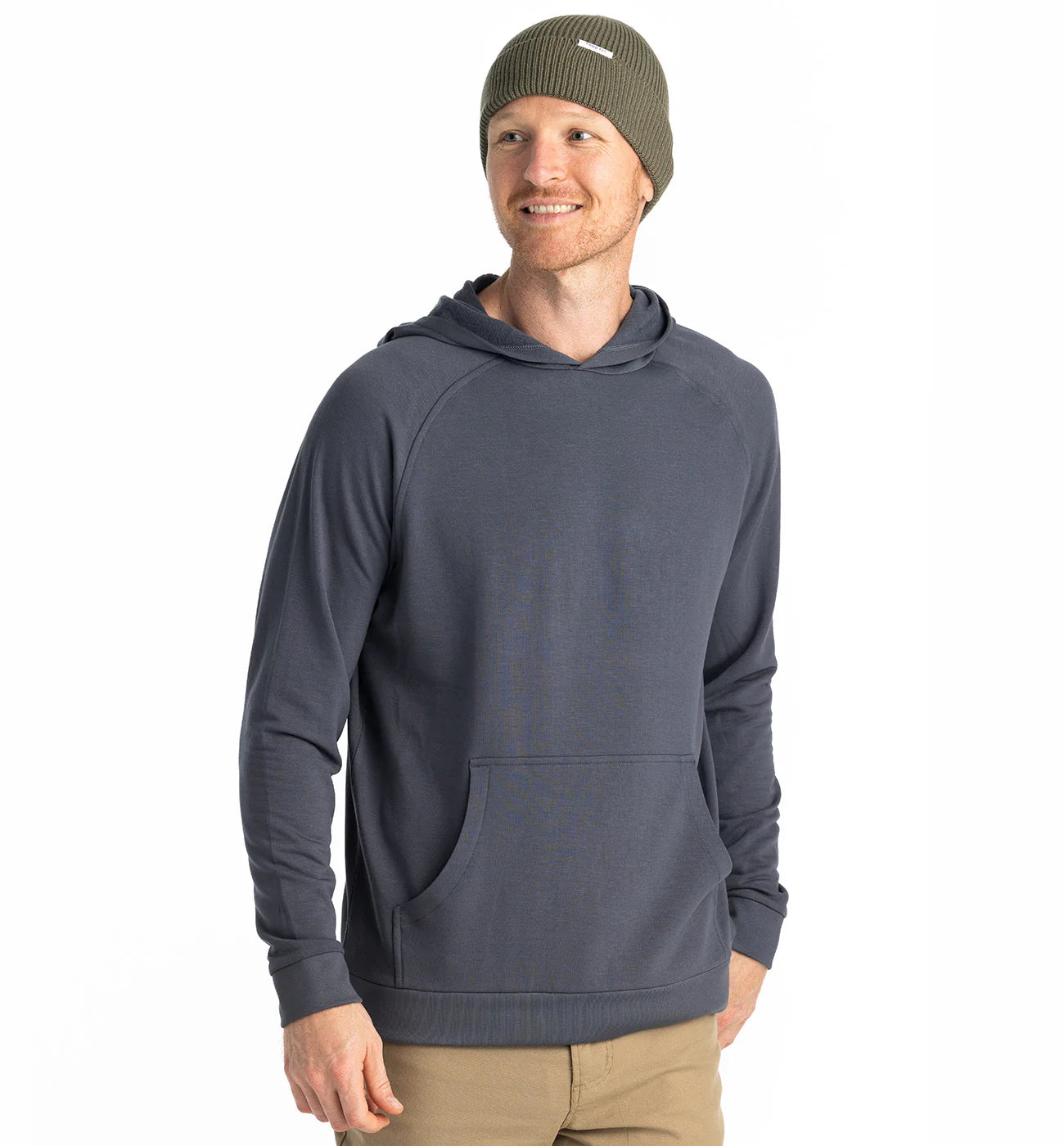 Free Fly Men's Bamboo Lightweight Fleece Hoodie in Storm Cloud