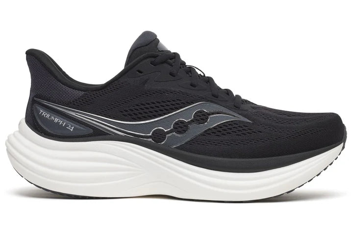 Men's Saucony Triumph 24 Running Shoe in Black Silver