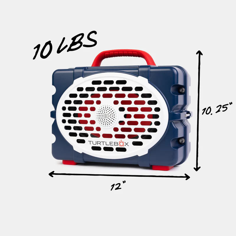 Turtlebox Outdoor Bluetooth Waterproof Gen 3 Portable Speaker in Americana Blue