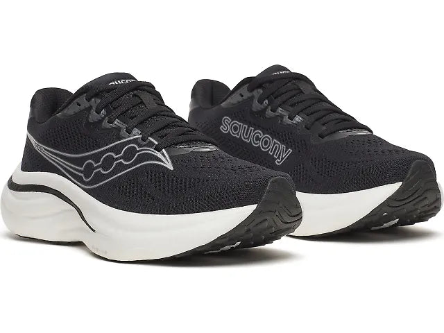 Women's Saucony Ride 19 Running Shoe in Black Silver