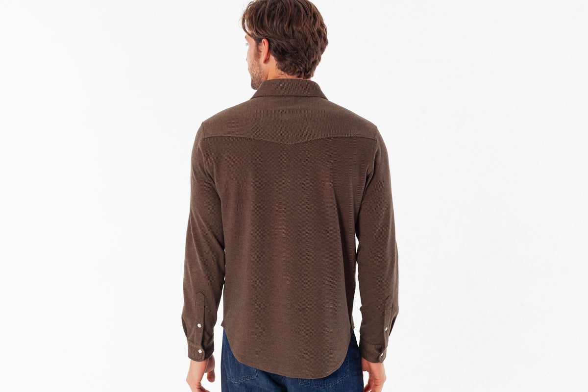 Criquet Chill Knit Pearl Snap in Woodgrain