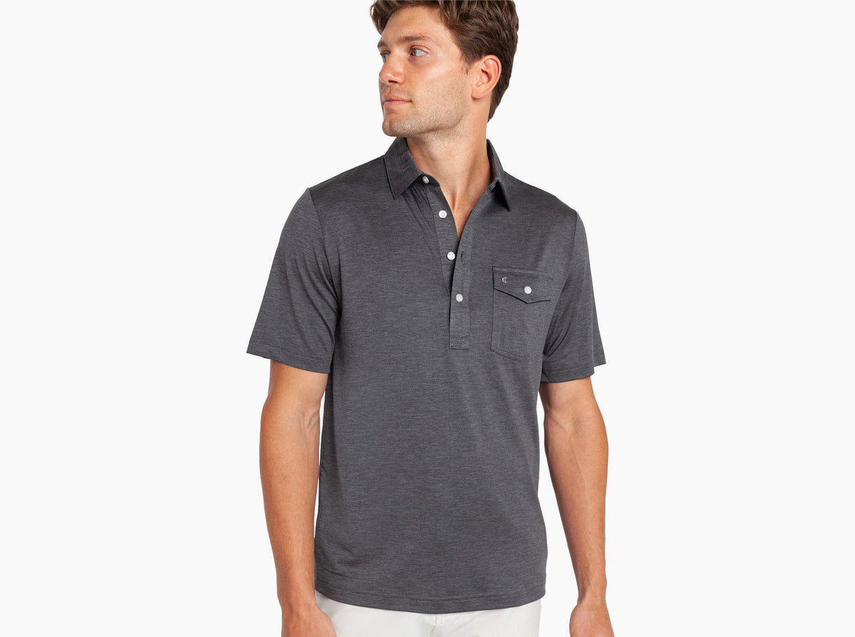 Criquet Criquet Heather Performance Sport Players Shirt in Rock Steady