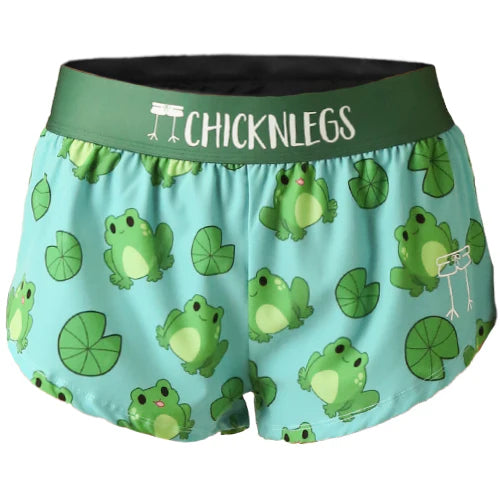 ChicknLegs Women's 1.5" Split Shorts in Fartlek Froggies