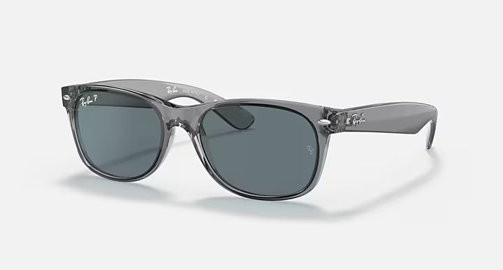 Ray-Ban New Wayfarer Transparent Grey Frame with Dark Blue Lenses