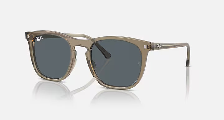 Ray-Ban Polished Transparent Brown Frame with Blue Lenses