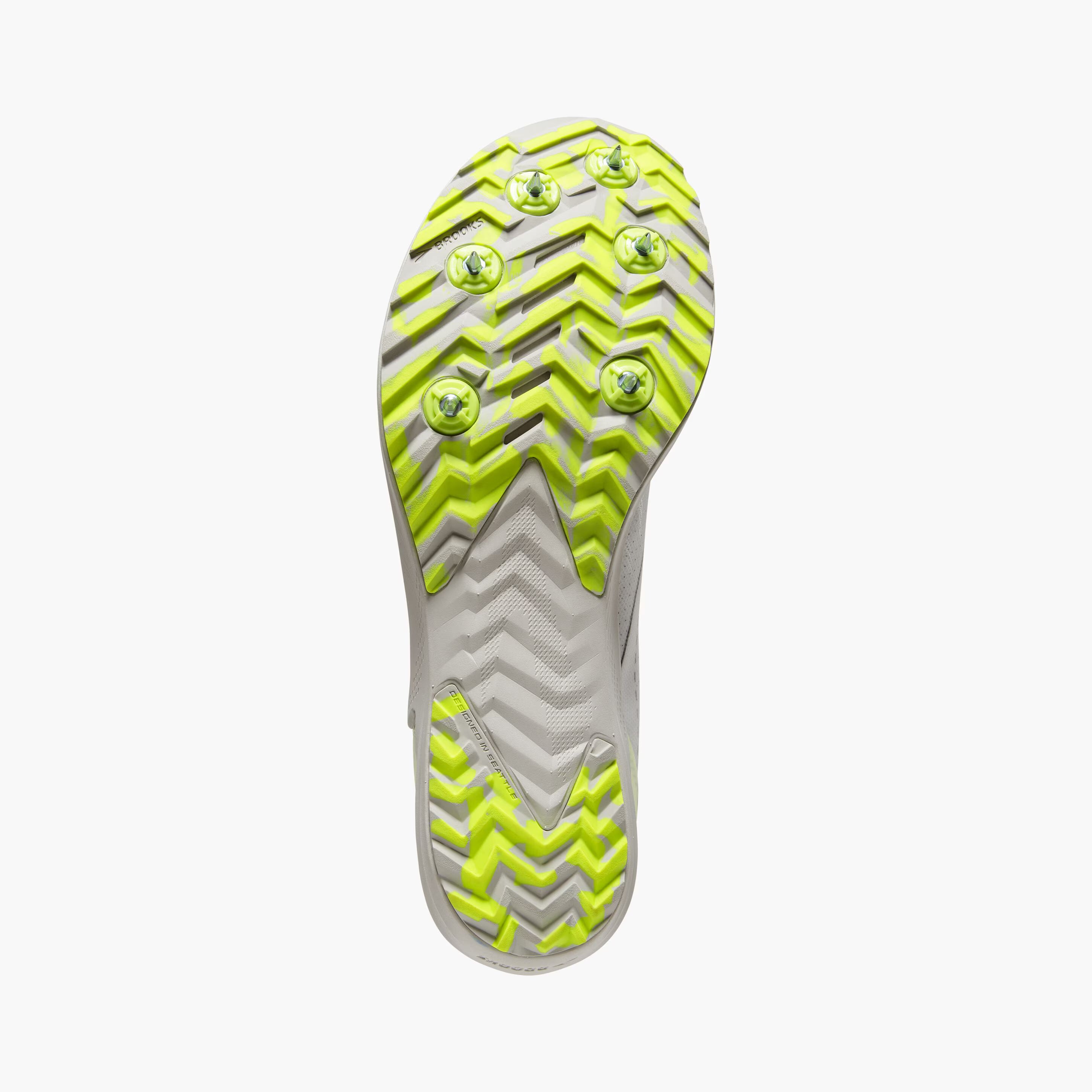 Brooks Running Draft XC Cross Country Running Shoe with Spikes in White/Black/Nightlife