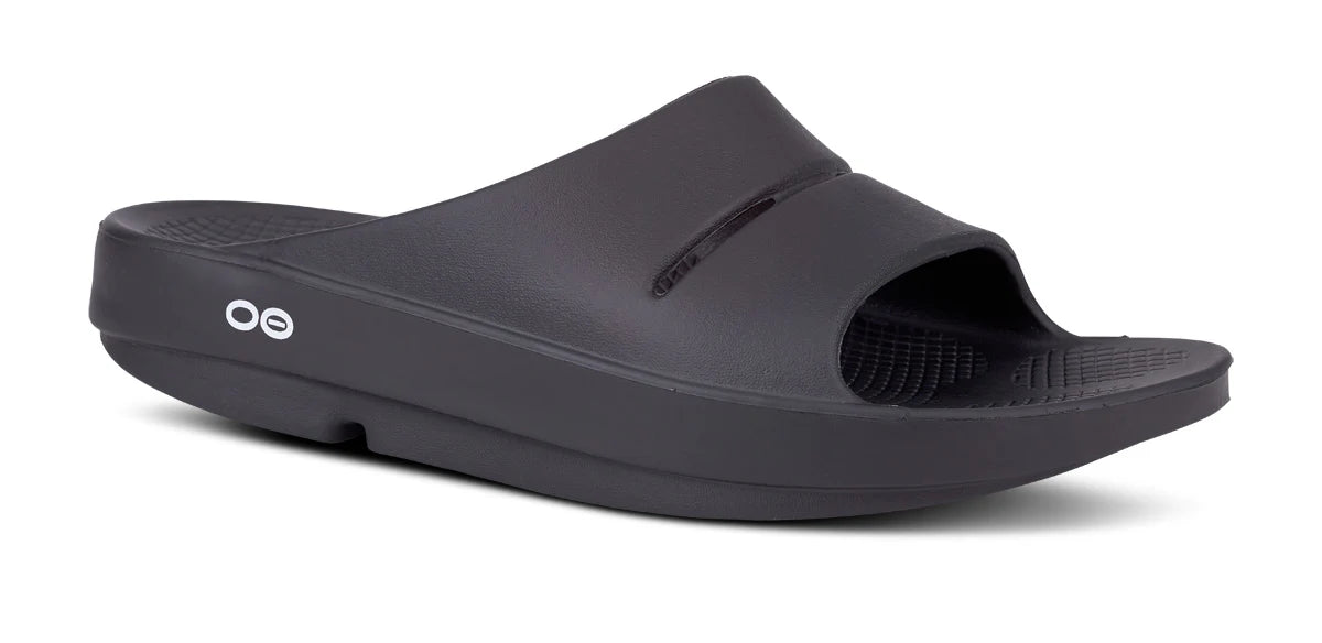 Oofos OOahh Recovery Slide Sandal in Black