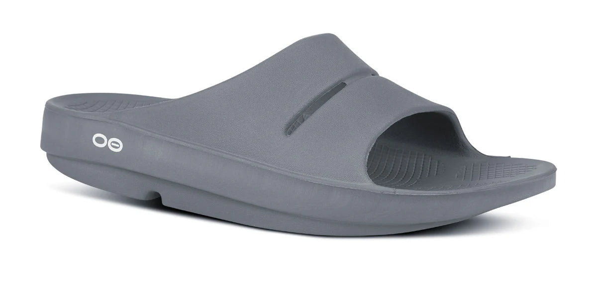 Oofos OOahh Recovery Slide Sandal in Slate