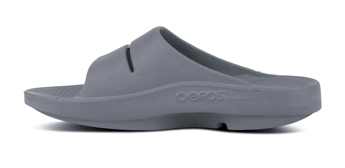 Oofos OOahh Recovery Slide Sandal in Slate