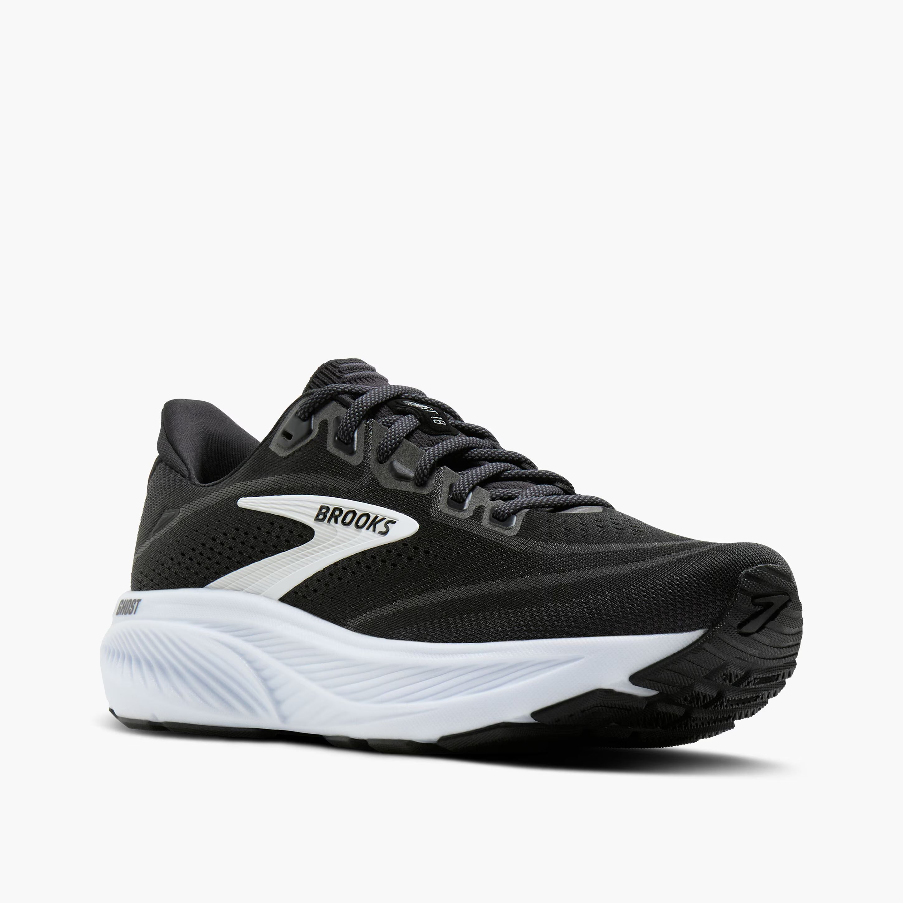 Men's Brooks Running Ghost 18 Road Running Shoe in Black/Grey/White
