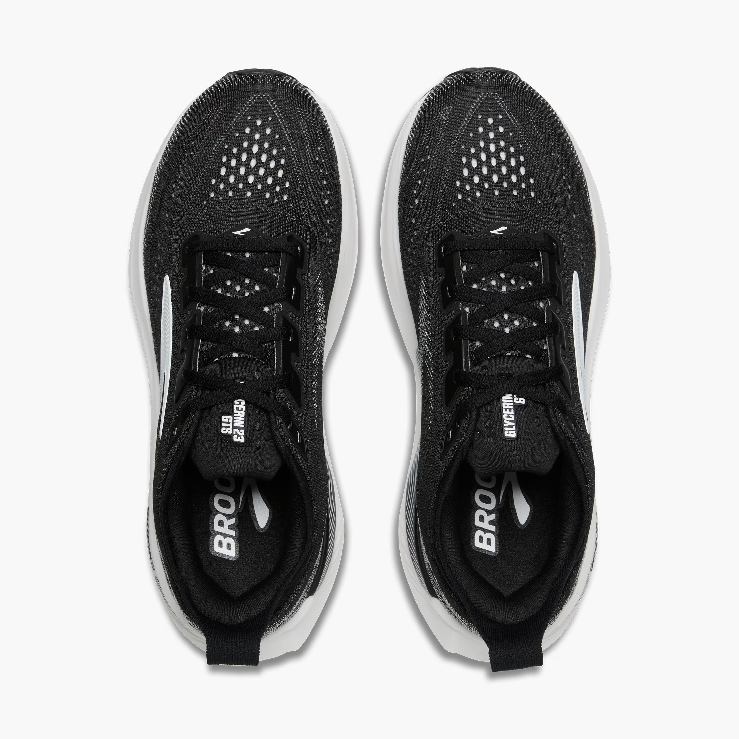 Men's Brooks Running Glycerin GTS 23 Road Running Shoe in Black/Grey/White