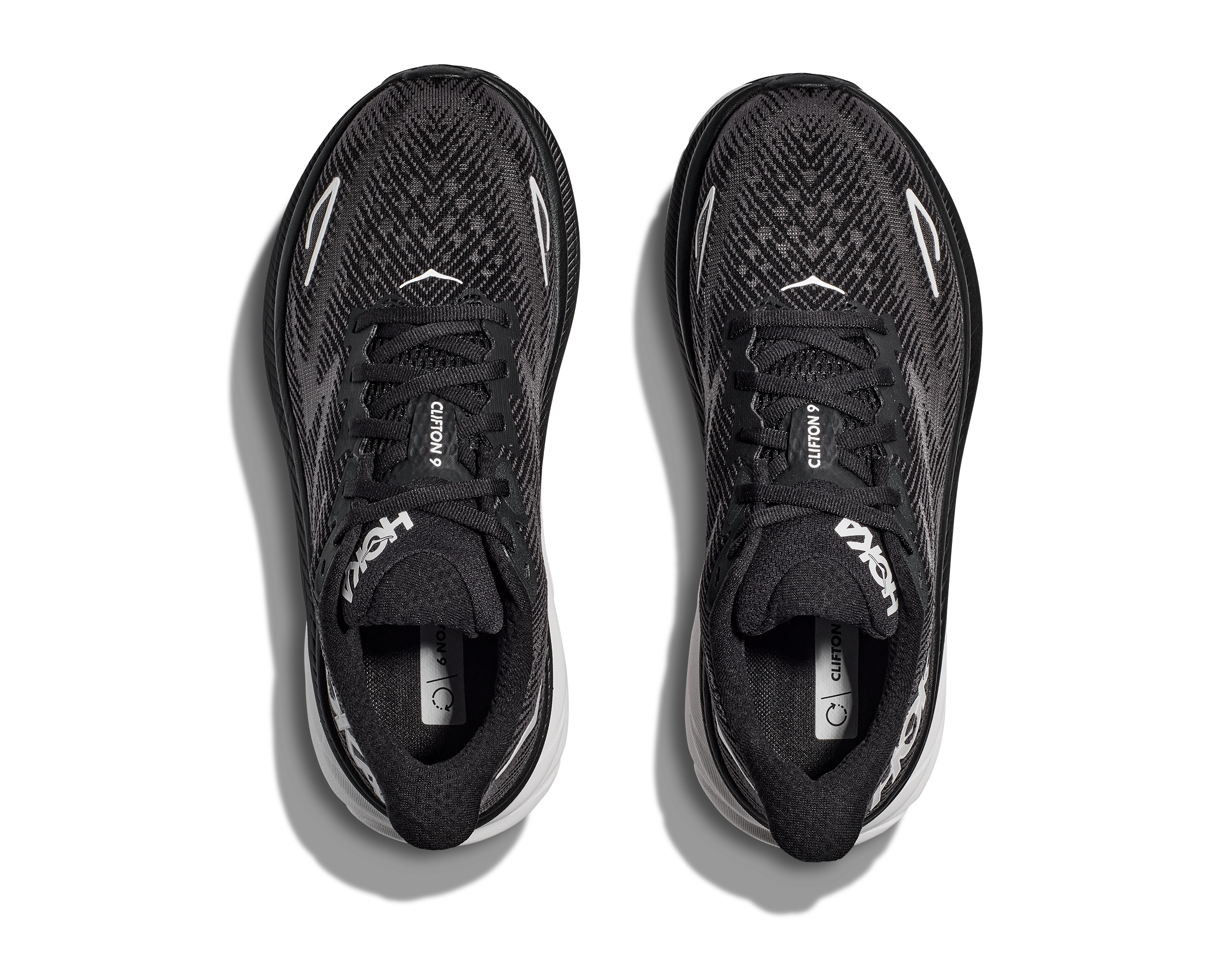 Men's HOKA Clifton 9 Running Shoe in Black / White