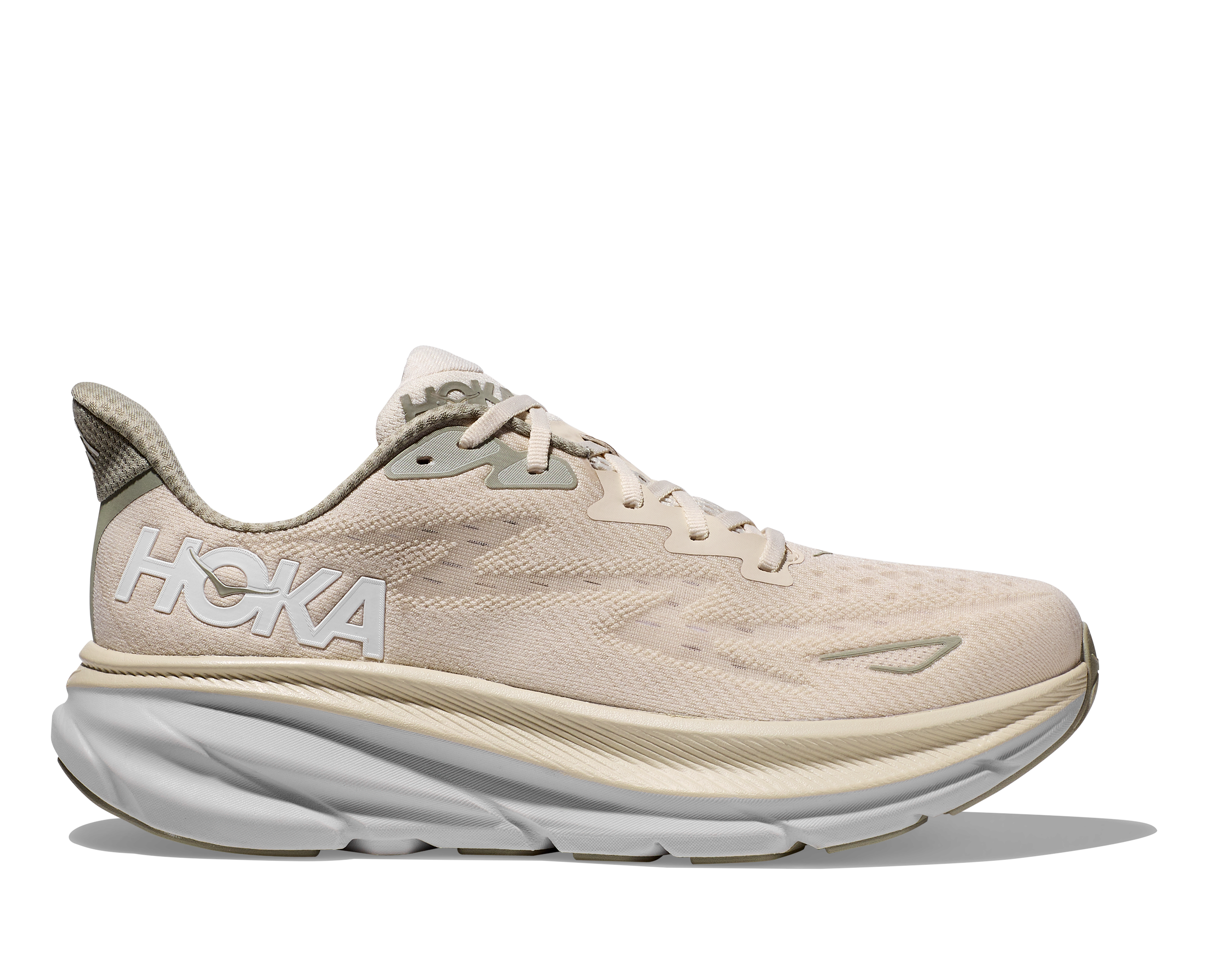 Men's HOKA Clifton 9 Running Shoe in Oat Milk / Barley