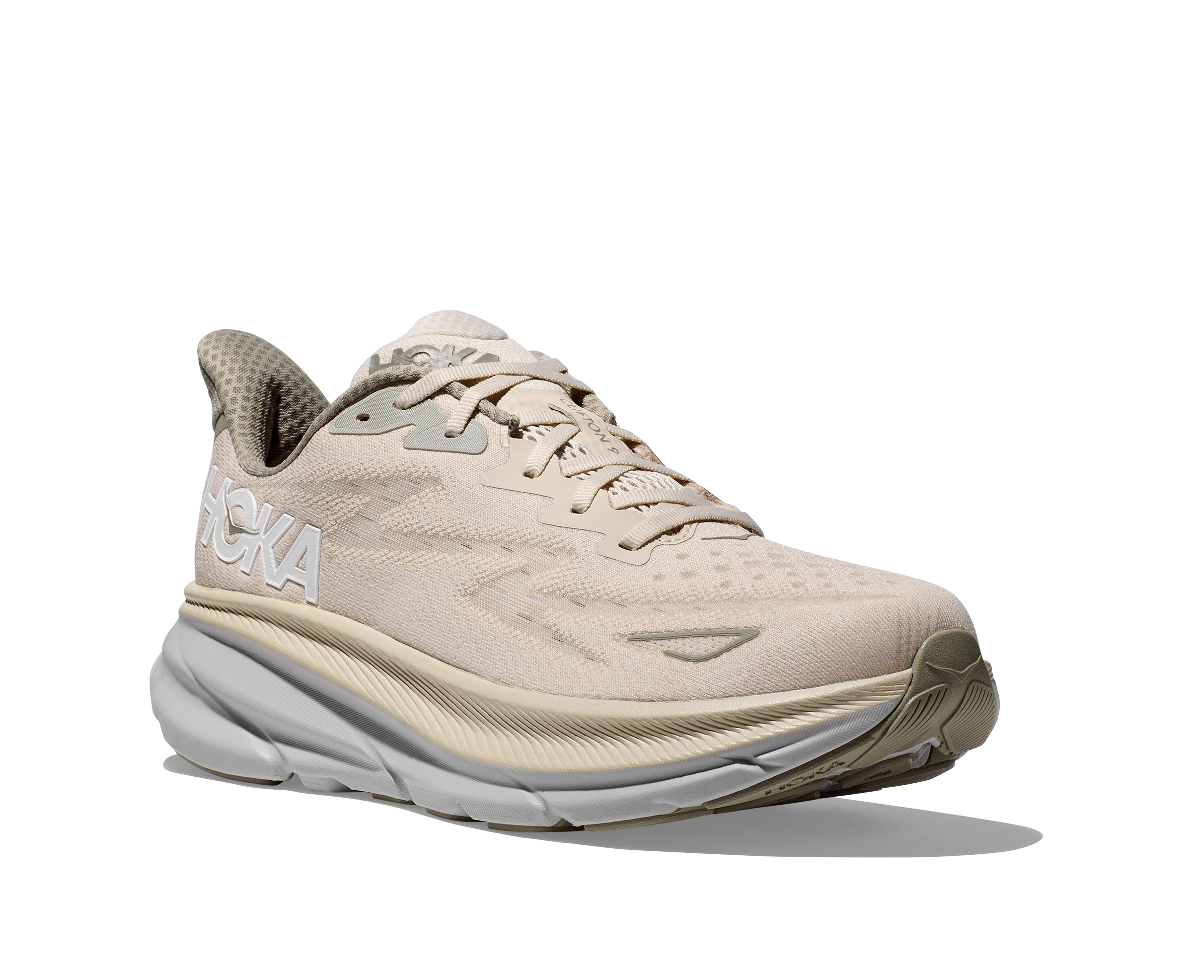 Men's HOKA Clifton 9 Running Shoe in Oat Milk / Barley