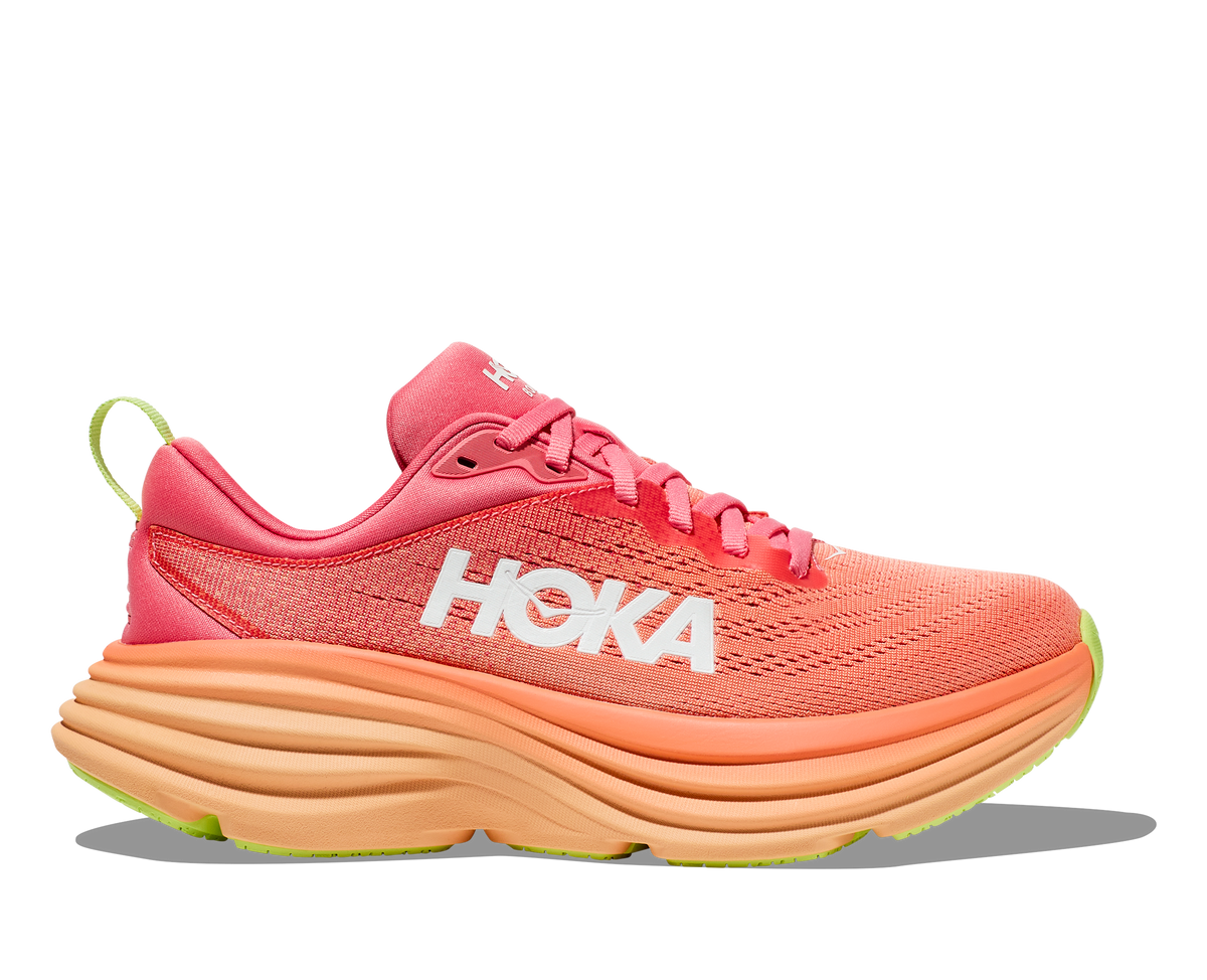 Women's HOKA Bondi 8 Running Shoe in Coral / Papaya – Martin Running ...