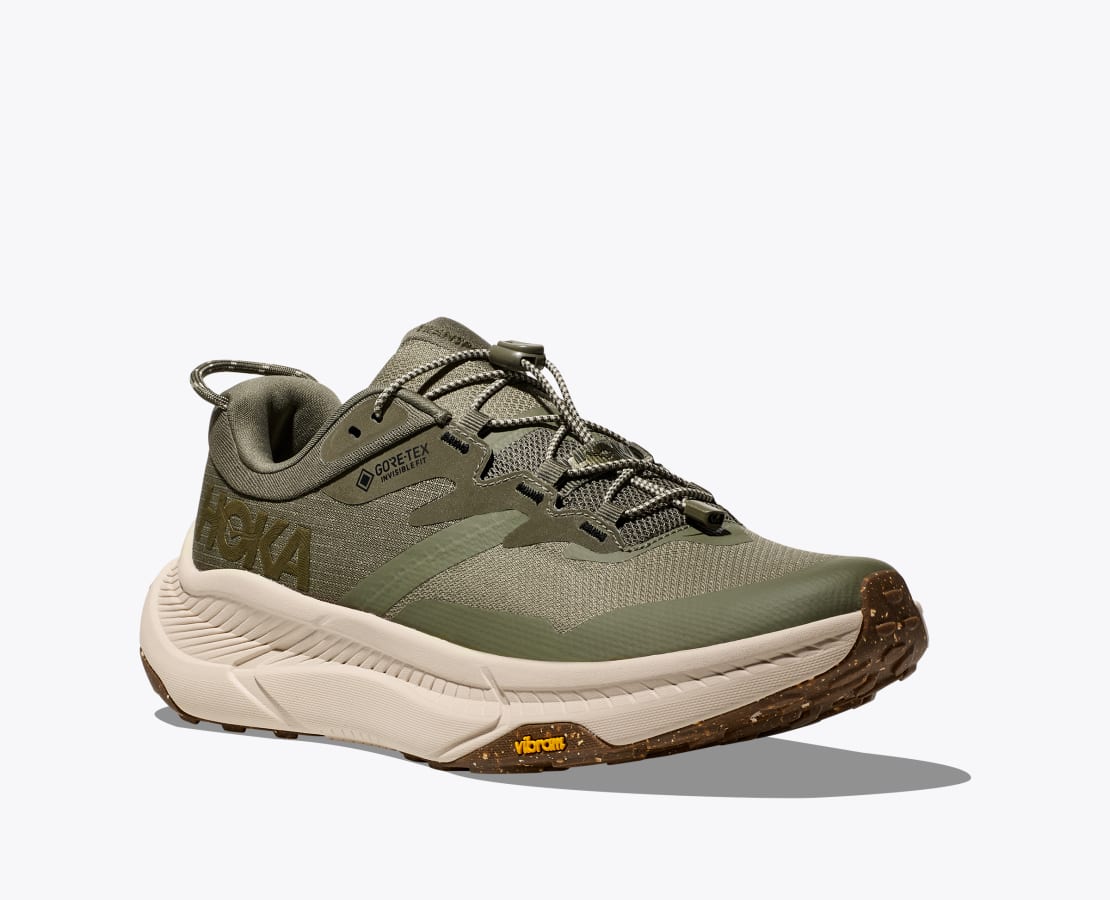 Men's HOKA Transport GTX Everyday Shoe in Slate | Oat Milk