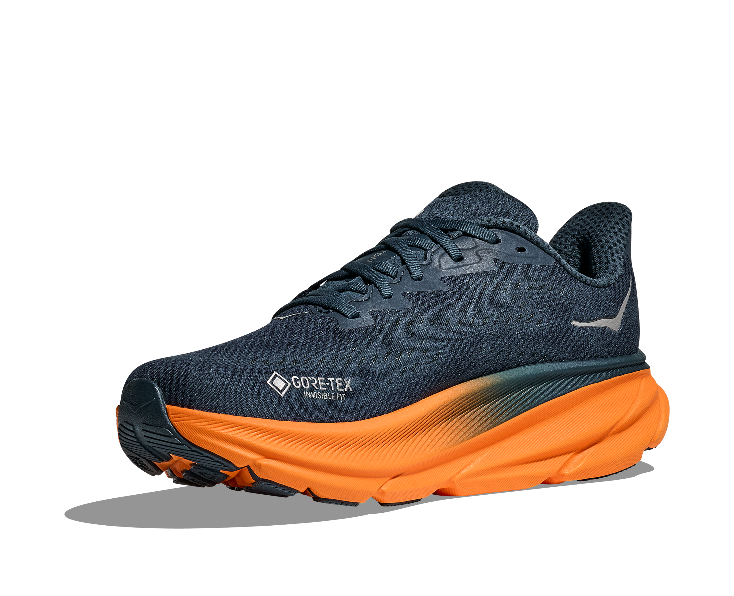 Men's HOKA Clifton 9 GTX  Running Shoe in Stormy Skies / Orange Zest
