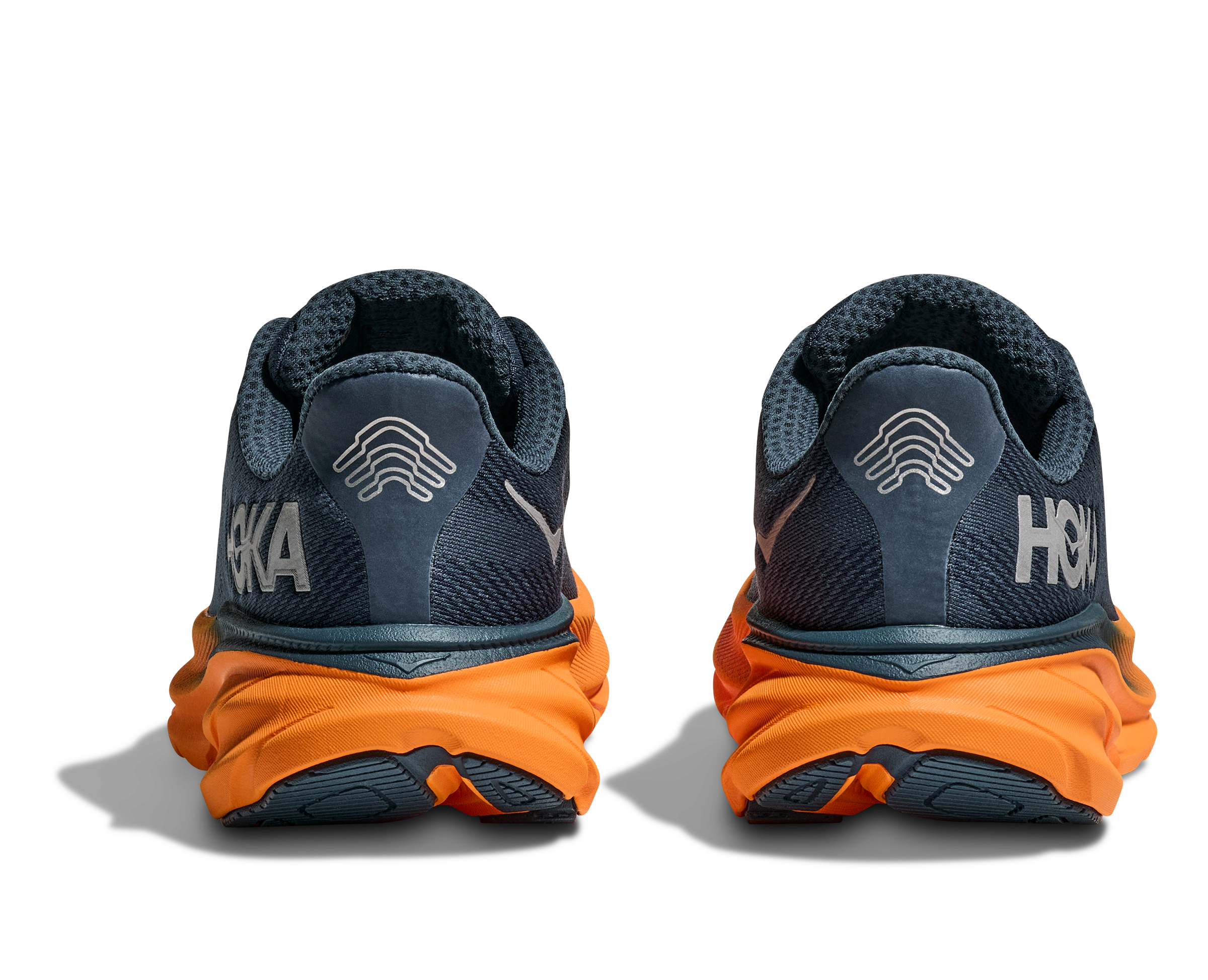 Men's HOKA Clifton 9 GTX  Running Shoe in Stormy Skies / Orange Zest