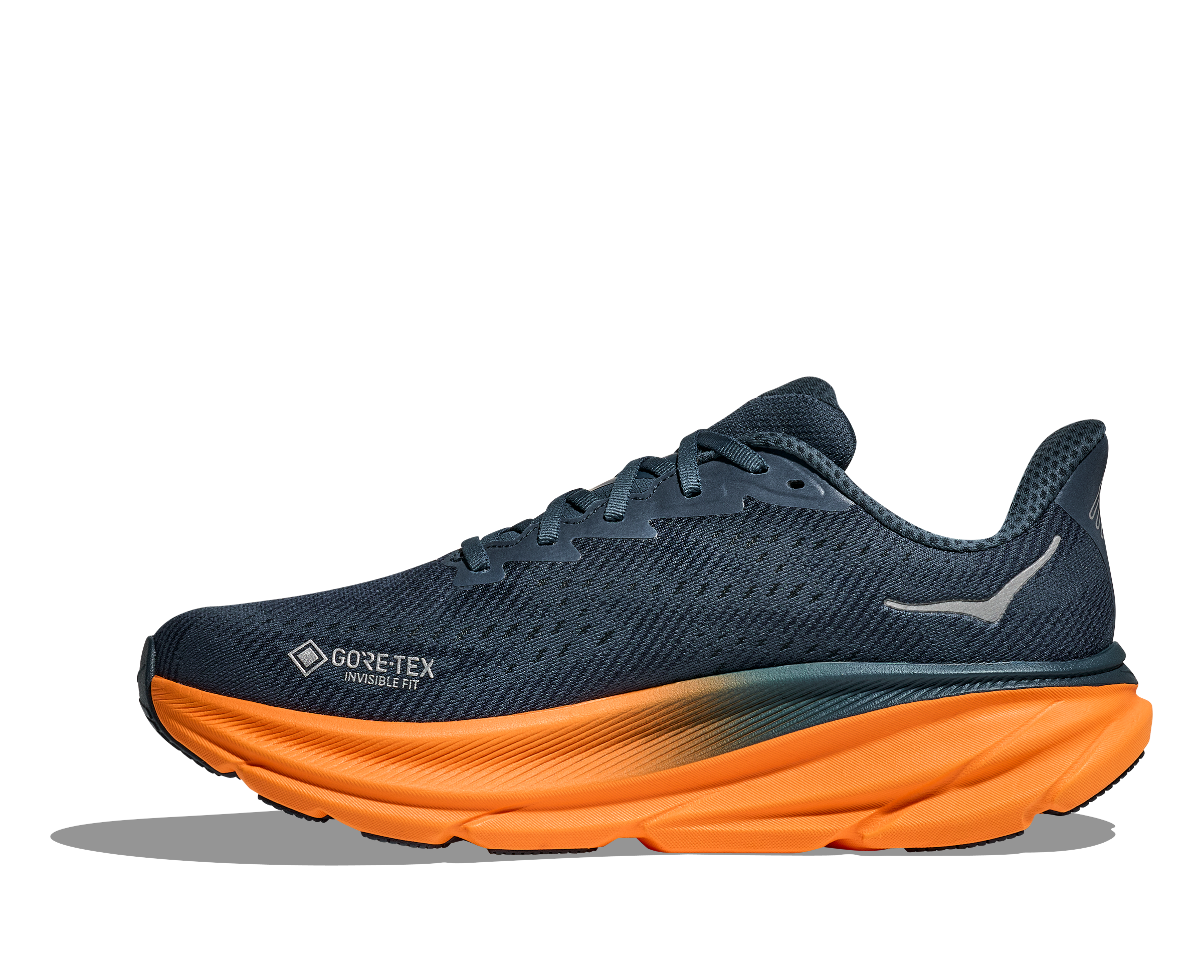 Men's HOKA Clifton 9 GTX  Running Shoe in Stormy Skies / Orange Zest