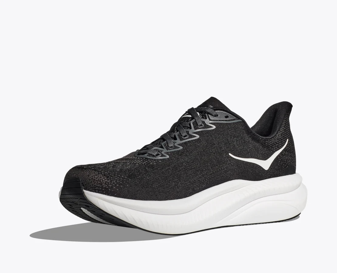 Women's HOKA Mach 6 Running Shoe in Black | White
