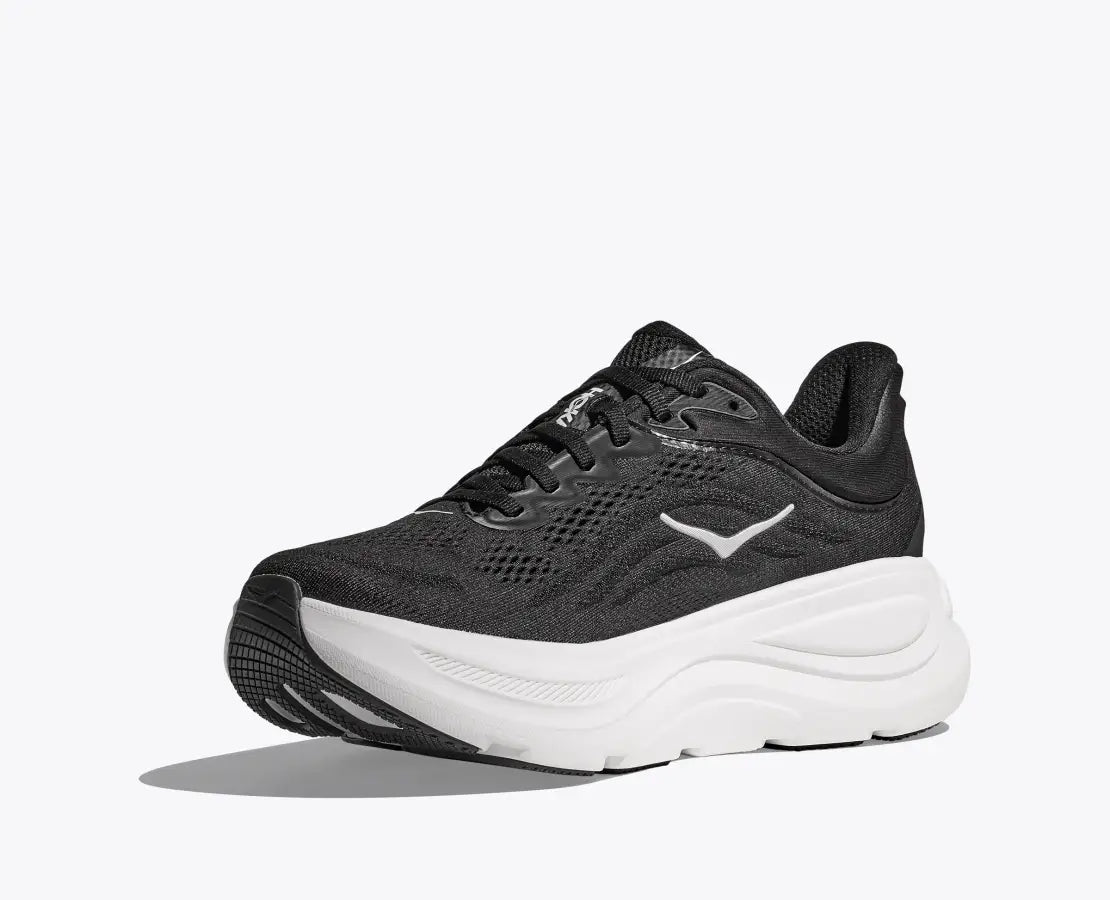 Women's HOKA Bondi 9 Running Shoe in Black | White