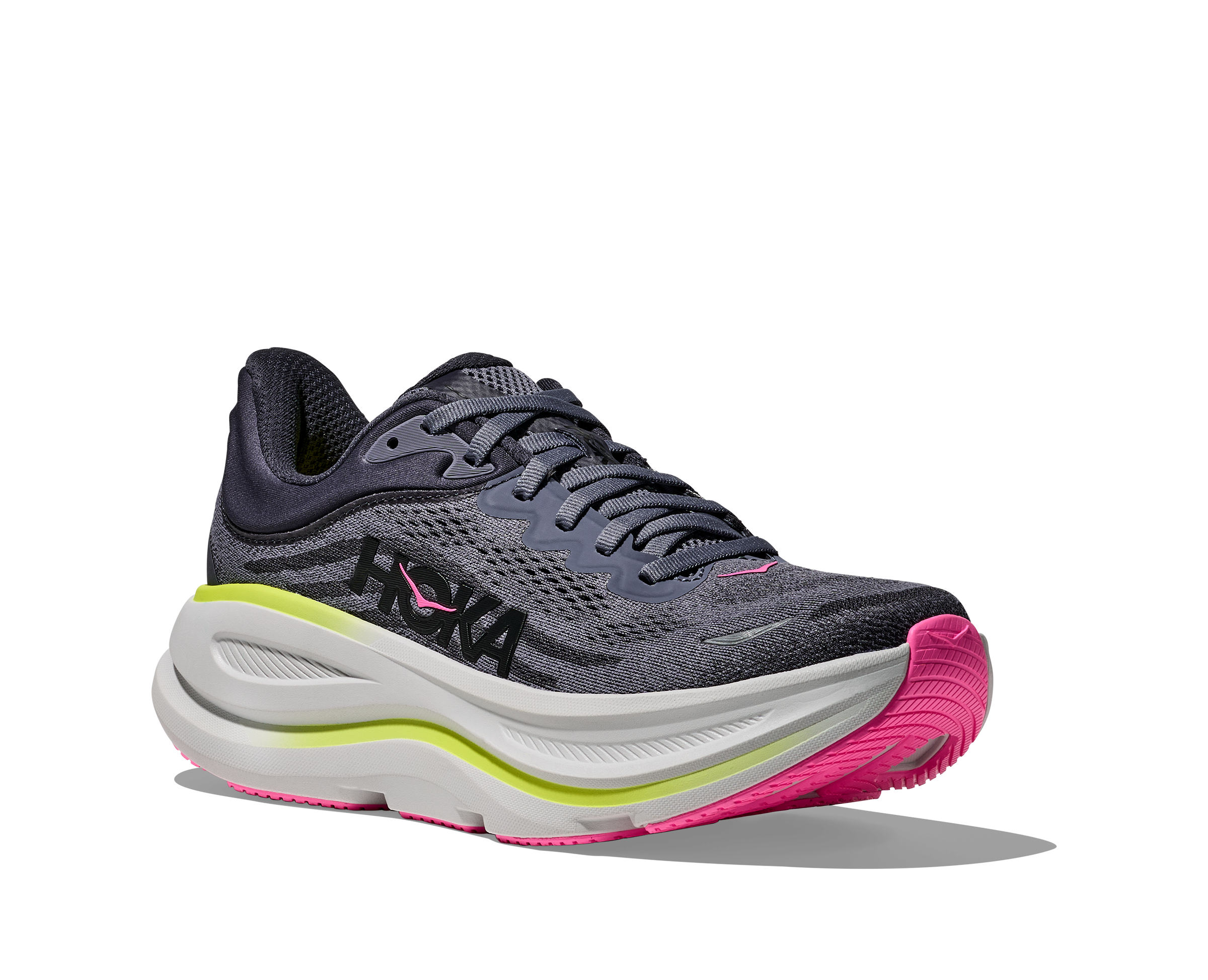 Women's HOKA Bondi 9 Running Shoe in Charcoal Grey | Grey Skies