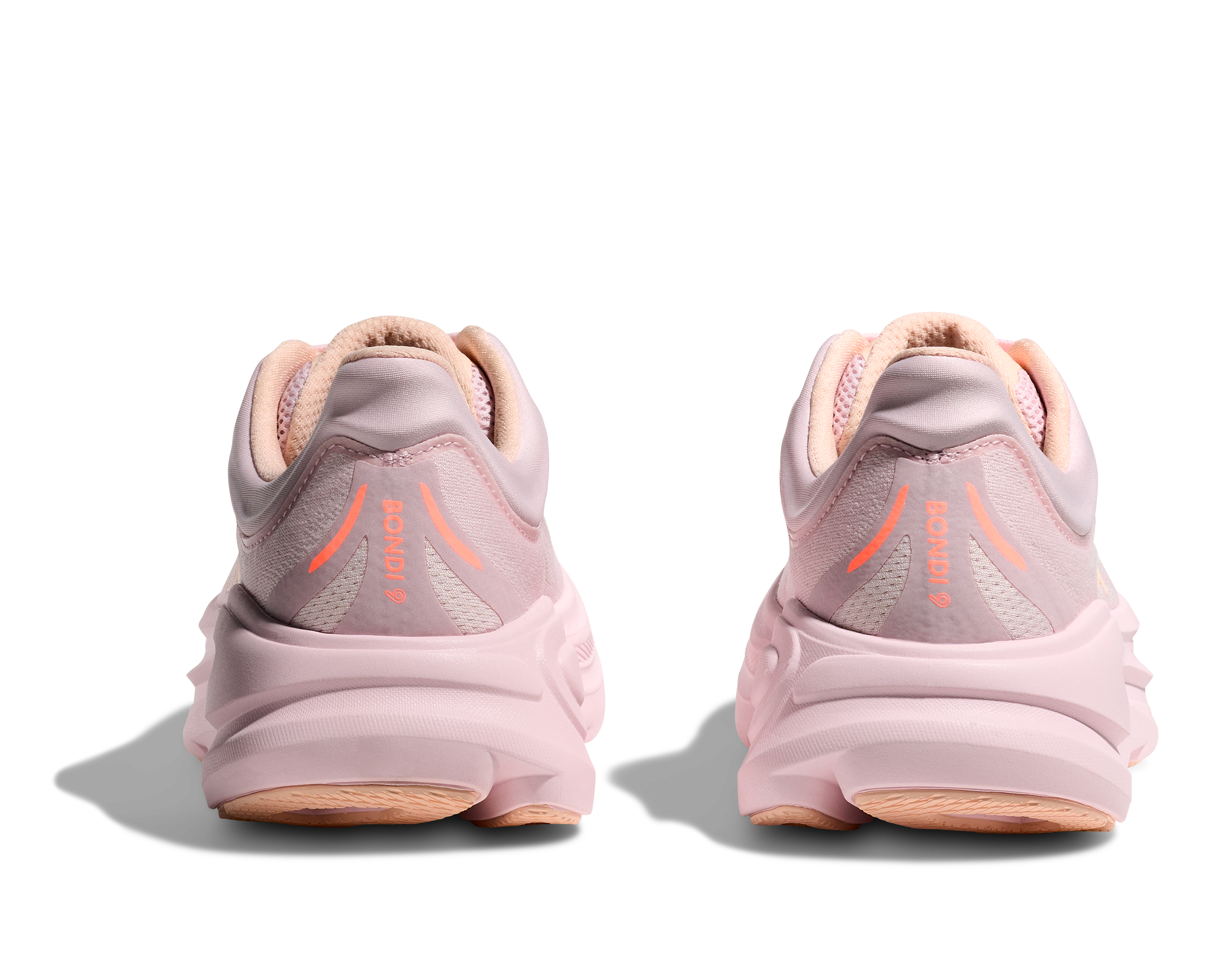 Women's HOKA Bondi 9 Running Shoe in Lilac Cream | Tangerine Glow