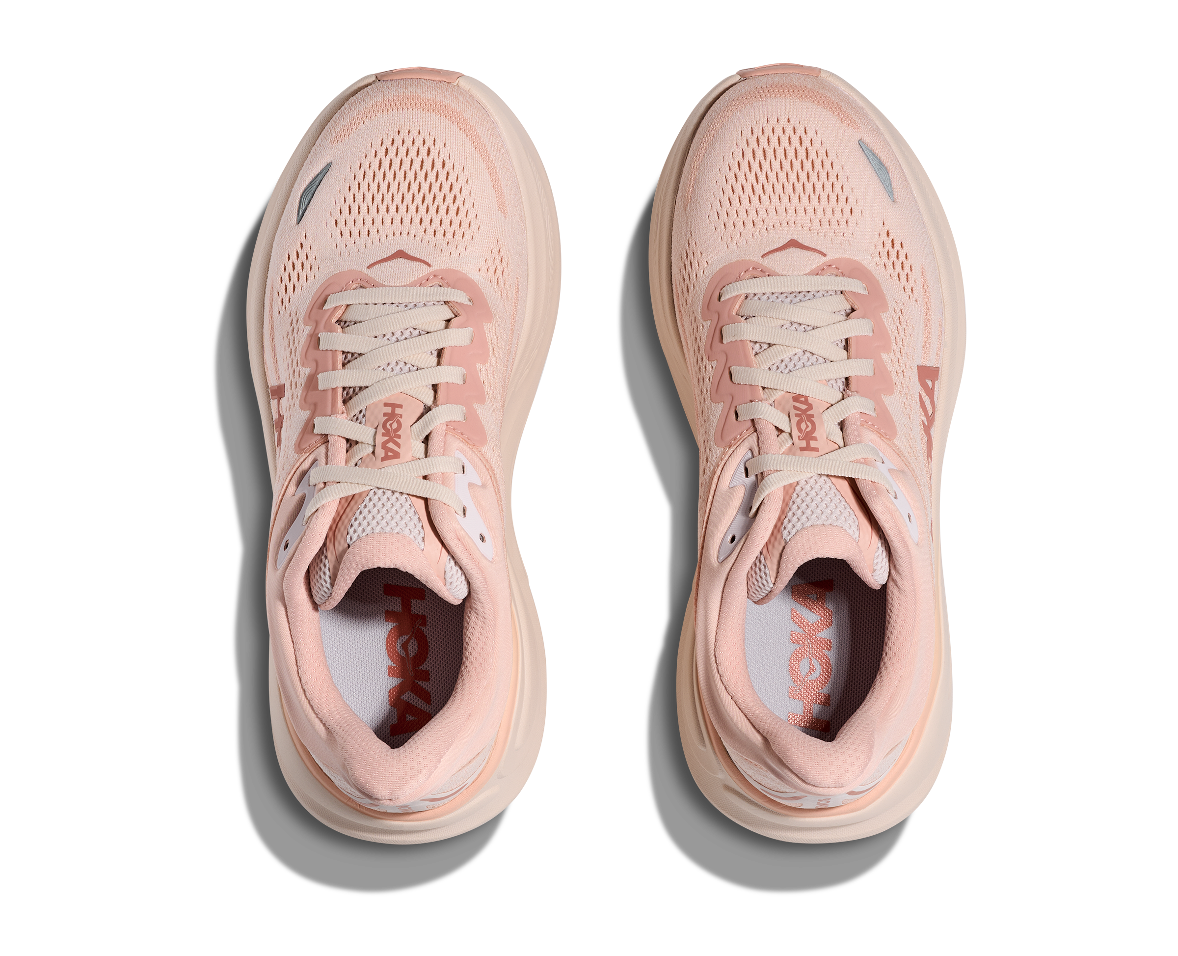 Women's HOKA Bondi 9 Running Shoe in Rose Latte | Rose Cream