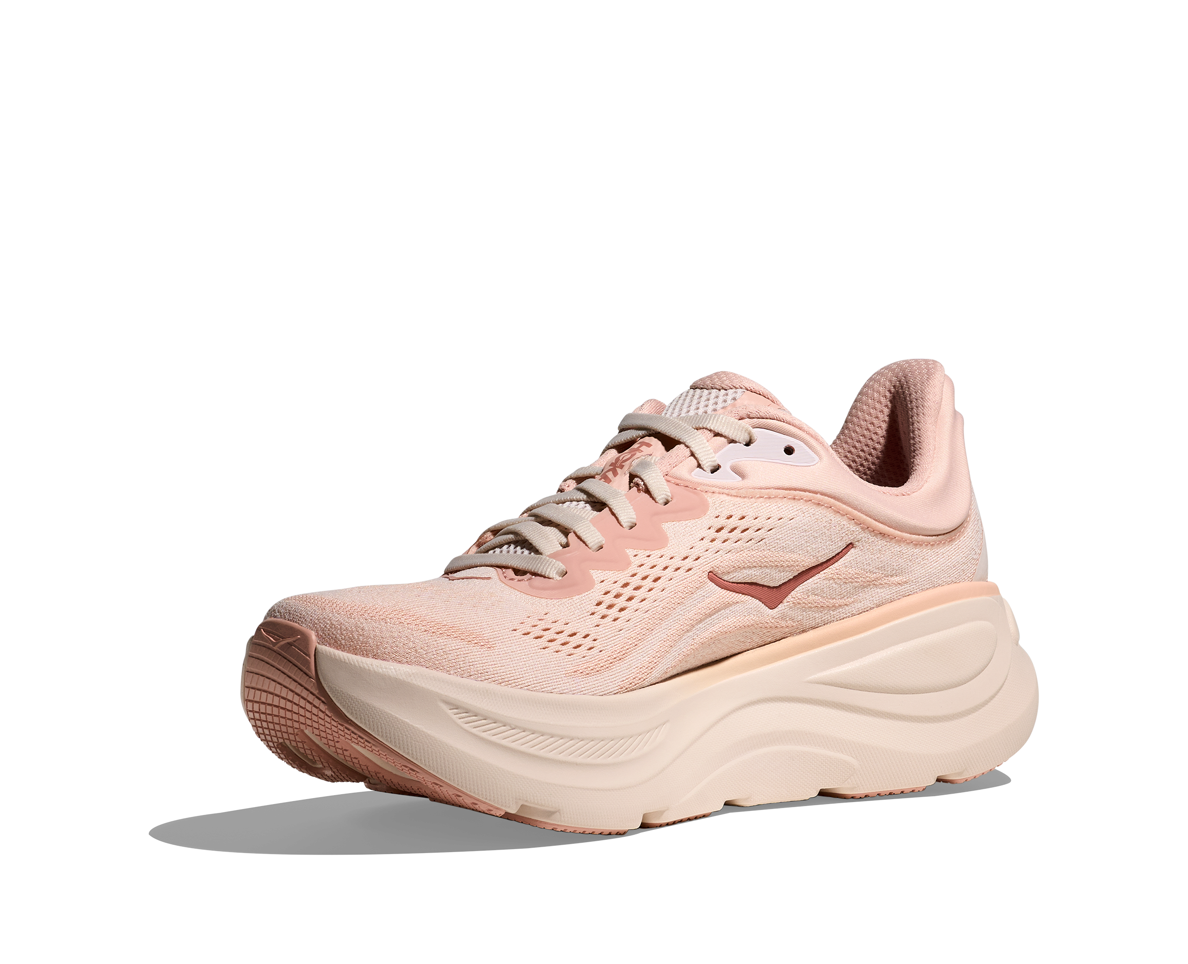 Women's HOKA Bondi 9 Running Shoe in Rose Latte | Rose Cream