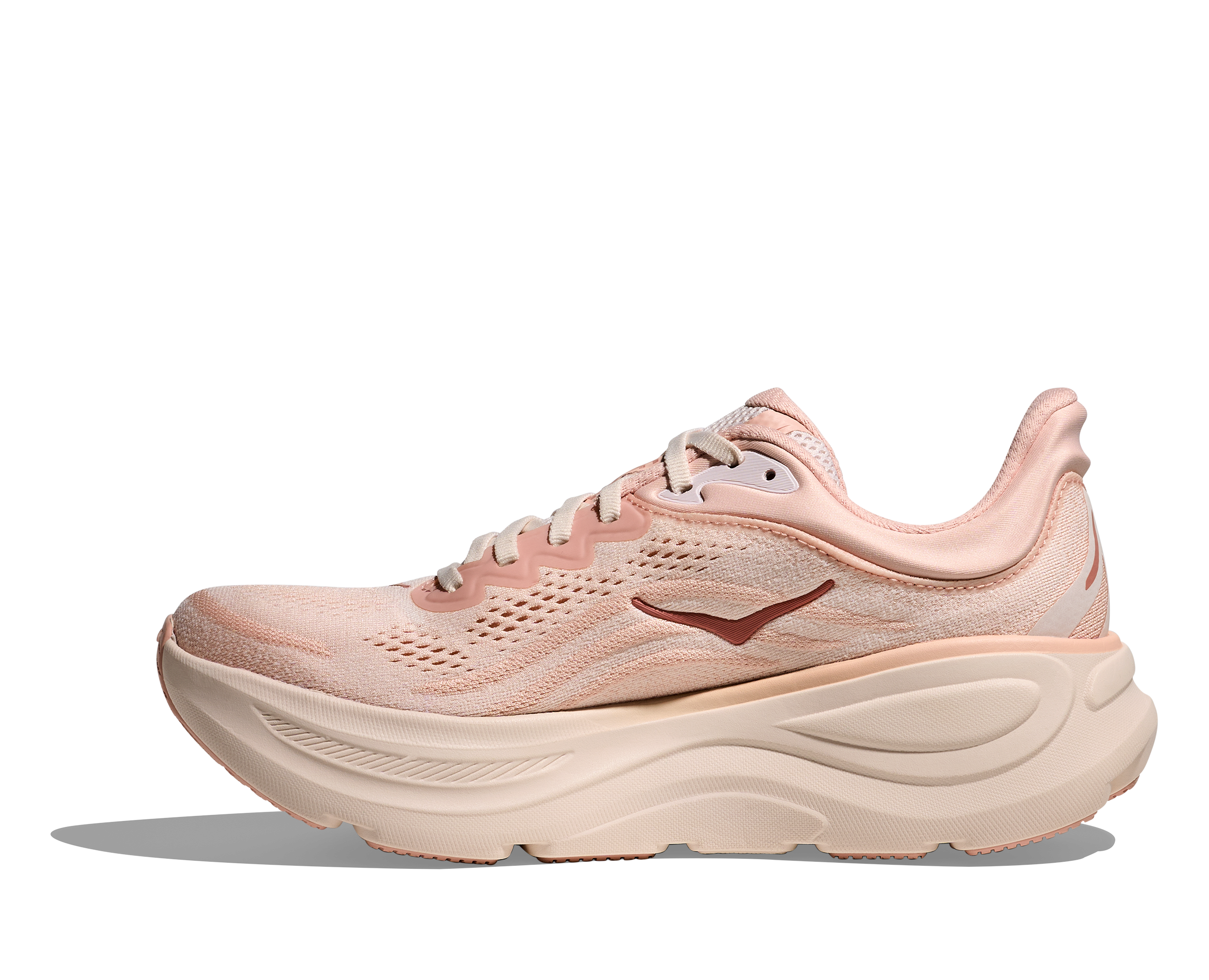 Women's HOKA Bondi 9 Running Shoe in Rose Latte | Rose Cream