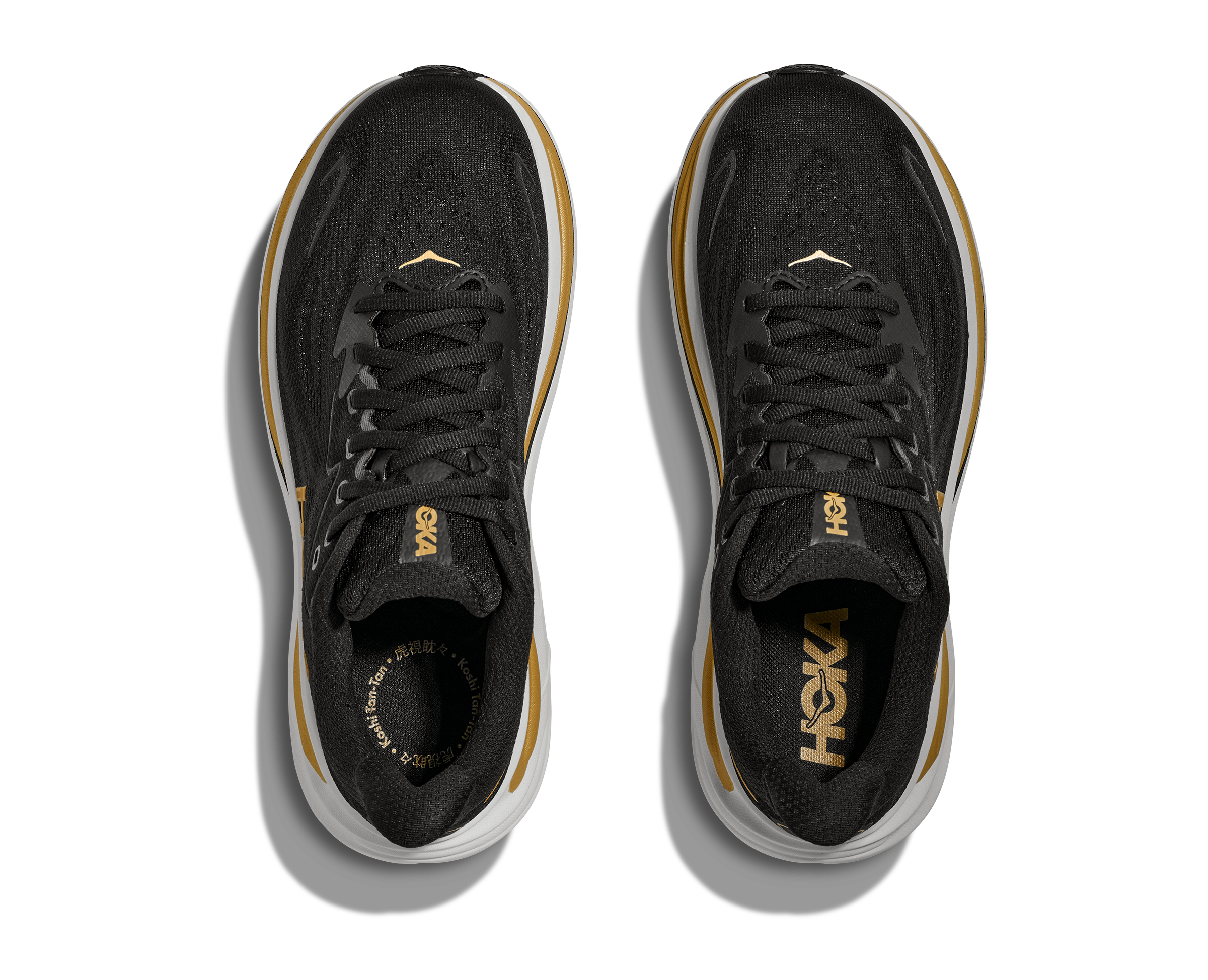 Women's HOKA Clifton 10 Running Shoe in Cosmic Black | Gold